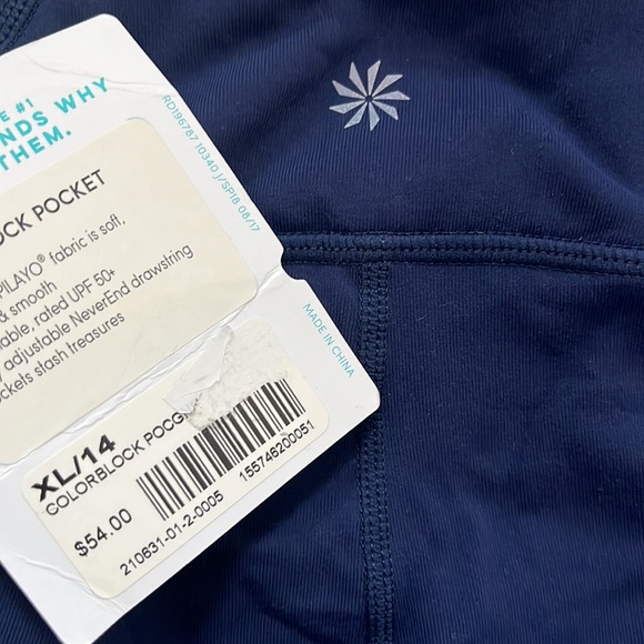 Athleta Girl color block pocket leggings size XL/14 - Picture 3 of 3